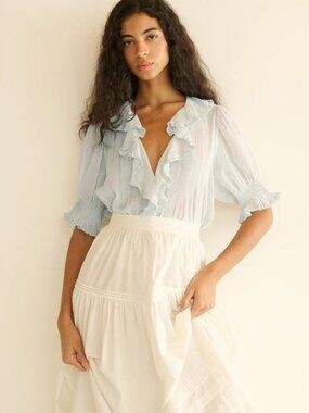 Doen NWOT Henri Top Alice Blue